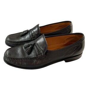 Sandro Moscoloni Telly Jac Black Leather‎ Slip On Tassel Loafers Men's Size 11 D